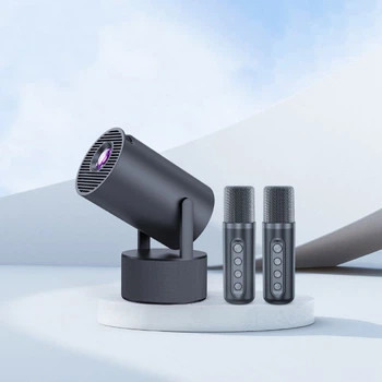 Проектор SU YOSD HY 300Pro + 2 микрофона Karaoke (260 Ansi, Android 11, Bluetooth + WiFi, 1080P) Черный