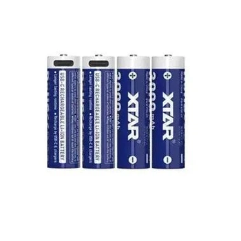 Аккумуляторы XTAR AA 14500 1.5V 3000mAh Li-ion USB-C 4 шт 14×50 мм – перезаряжаемые литий-ионные батарейки