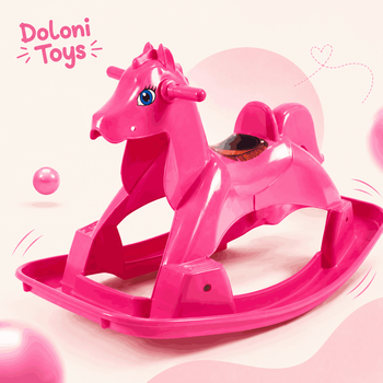 Качалка-лошадка Doloni Toys 90х50см пластиковая с ручками, розовая до 30 кг 05550/5