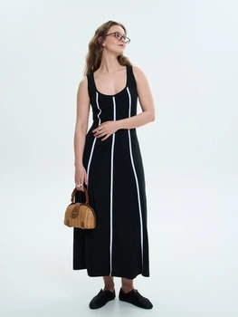 Сукня довга літня жіноча ROZA 250722 XL Чорна (4824005762222)
