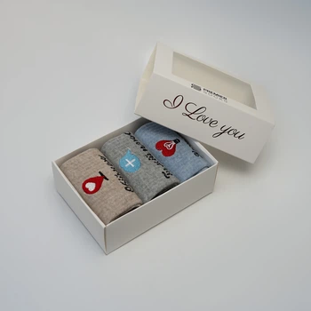 Подарунковий набір шкарпеток Premier Socks “Тепло закоханих сердець”, 3 пари в наборі, унісекс,розм. 43-45