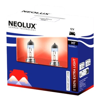 Автолампа галогенова NEOLUX® Neolux 150% Extra Light H7 PX26d 55W 12V прозора N499EL12SCB (N499EL12SCB)