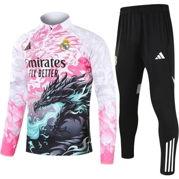 Спортивний костюм дитячий Реал Мадрид (Real Madrid) 2025-2026 біло-рожево-бірюзово-чорний 135-145 см F0512