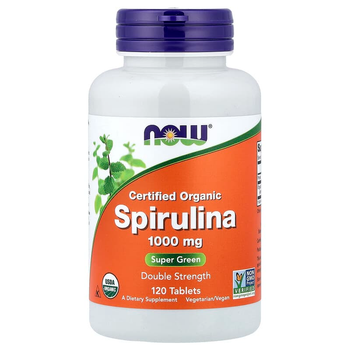 Органическая спирулина NOW Foods "Certified Organic Spirulina" двойная концентрация, 1000 мг (120 таблеток)