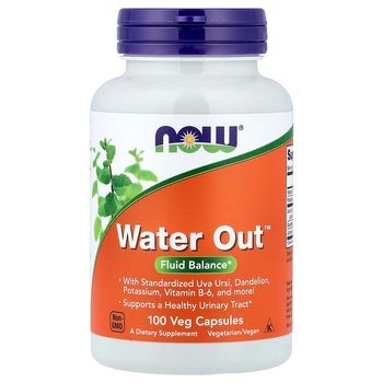 Комплекс для водного баланса NOW Foods "Water Out" смесь трав для здоровья мочевыводящих путей и контроля жидкости в организме (100 растительных капсул)