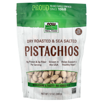 Жареные фисташки NOW Foods Real Food "Roasted Pistachios" с морской солью (340 г)