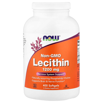 Соевый лецитин NOW Foods "Lecithin" без ГМО с фосфатидилхолин, 1200 мг (400 гелевых капсул)