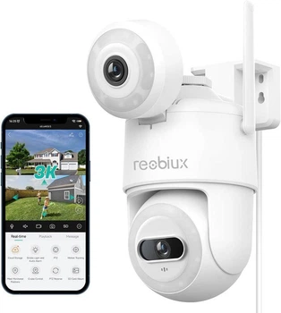 IP-камера Reobiux K8Q 3K з двома об'єктивами 360° PTZ з кольоровим нічним баченням та виявленням руху