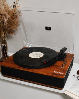 Вініловий програвач Fenton TT Classic Plus Wood з Bluetooth, USB з колонками, грамофон для вінілових дисків