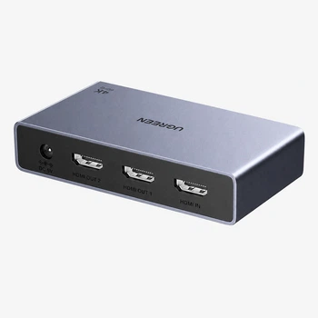 Активный сплиттер HDMI Ugreen AP502 1 вход 2 выхода HDMI 2.0 4K 60 Гц EDID Серый (55493)