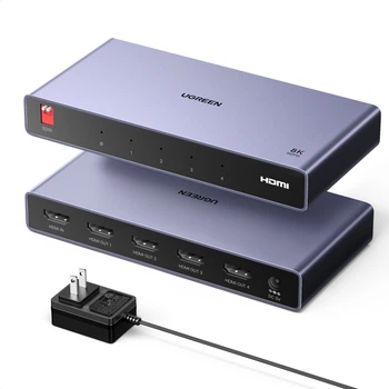 Активный разветвитель HDMI Ugreen CM713 1 вход 4 выхода HDMI 2.1 8K 60 Гц 4K 240 Гц с управлением EDID Черный (25858)