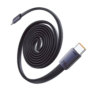 Кабель Vention USB-C - USB-C магнітний плоский 240 Вт PD 3.2 1 м Чорний (TSBBF)