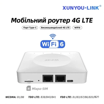 Мобільний 4G LTE Wi-Fi Роутер під SIM-карту (300 Мбіт/с / LAN / Type-C)