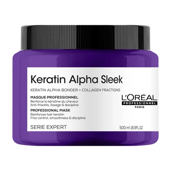Маска L`Oreal Professionnel Keratin Alpha Sleek професійний засіб для гладкості та контролю пухнастості волосся 500 мл