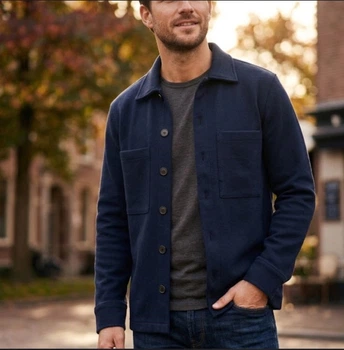 Плотная рубашка куртка Jack & Jones р. S синяя
