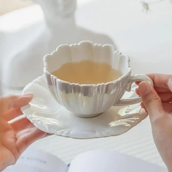 Чашка з блюдцем White pearl, 240 мл