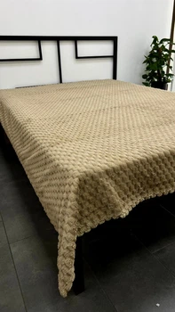 Плед з мікрофібри полуторний 150×200 соти кава з молоком