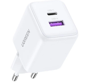 Зарядное устройство UGREEN X516 30W 2-Port GaN Fast Charger White (65015)