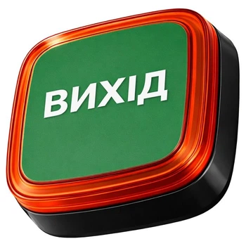 Сповіщувач Ajax EN54 FireProtect (VAD) пожежний світловий "ВИХІД", Чорний