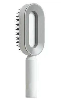 Массажная 3D расческа Central Hollow Cushion Comb для волос белая с серым