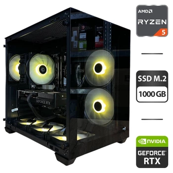 Сборка под заказ: игровой ПК AeroCool Dryft Mini Tower / AMD Ryzen 5 7500F (6 (12) ядер по 3.7 - 5.0 GHz) / 32 GB DDR5 / 1000 GB SSD M.2 / nVidia GeForce RTX 5070, 12 GB GDDR7, 192-bit / 850W