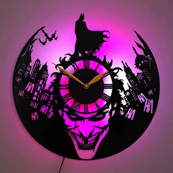 Bat Clock з LED підсвіткою, подарунок для чоловіка, годинник Joker, LED-лампа