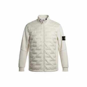 Мужская куртка в стиле Stone Island Full Zip Jacket белая размер М (SI24001.4M)