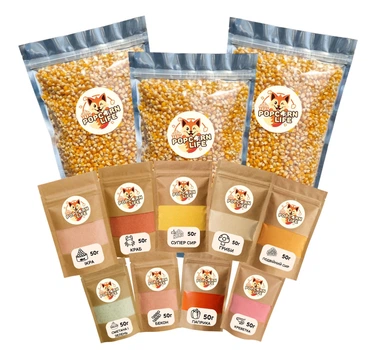 L Большой Комбо набор Popcorn Life 450г приправы + 3кг кукуруза для попкорна