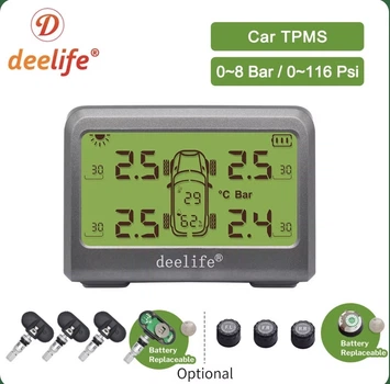 Система контролю тиску в шинах TPMS DEELIFE SOLAR внутрішні датчики MY66T