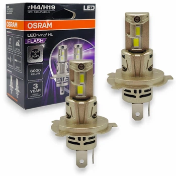 Комплект светодиодных ламп Osram H4/H19 P43t и PU43t-3 LEDriving HL FLASH 6000K 64193CWFL (35238)