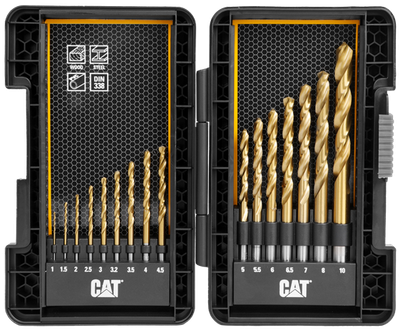 Zestaw wierteł do metalu CAT DA02901 HSS pokryte tytanem 16 szt. (6943475890544)
