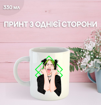 Кружка Билли Айлиш с принтом керамическая чашка Billie Eilish 330 мл Uk_1255