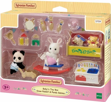 Zestaw figurek Epoch Sylvanian Families Babys Toy Box Snow Rabbit and Panda Babies z akcesoriami (5054131057094)