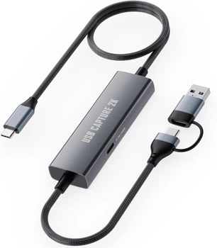 Карта видеозахвата VIXLW Video Capture Card, 4K@30FPS Type C to USB A/Type-C 1080P@60FPS. 2K@30FPS c 100Вт Power Delivery