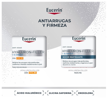 Zestaw do pielęgnacji twarzy Eucerin Hyaluron-Filler Krem na dzień SPF30 50 ml + Krem na noc 50 ml (4005800374838)
