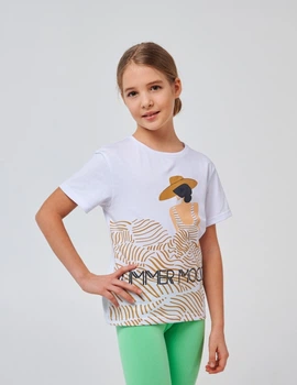 Футболка для девочки SMIL 110746 Белый р.158