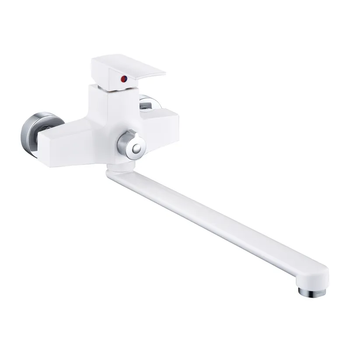 Змішувач для ванни Plamix Kubus-006 Euro Set White (з шлангом, лійкою та кронштейном) (PM0738) ( 20560 )