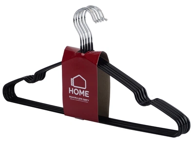 Набір плечиків IDEA HOME з силіконовим покриттям 40.5×21 см (8 шт, Чорний)