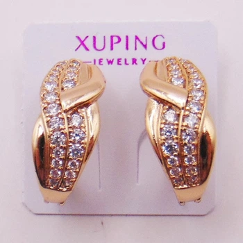 Сережки медсплав із фіанітами Xuping 18х8 мм xp193