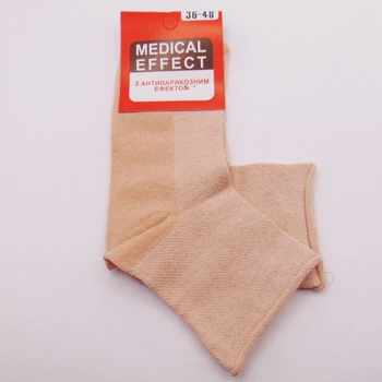 Шкарпетки без гумки сітка з антиварикозним ефектом 36-40 персикові Medical Effect Житосвіт