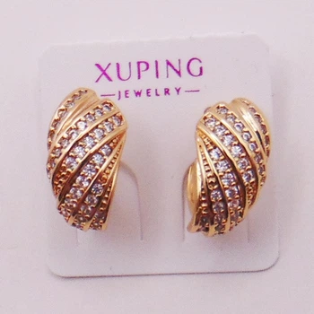 Сережки медсплав із фіанітами Xuping 14х8 мм xp187