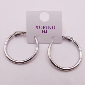 Серьги кольца медсплав родий Xuping 25х2 мм xp114