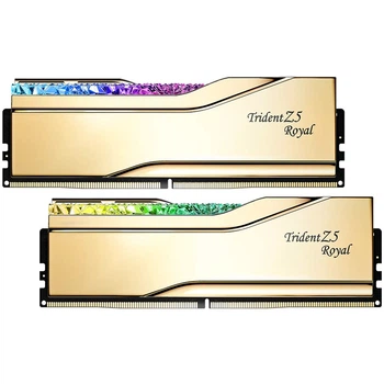 Модуль пам`ятi DDR5 2x32GB/6000 G.Skill Trident Z5 Royal Золотистий (F5-6000J2836G32GX2-TR5G)