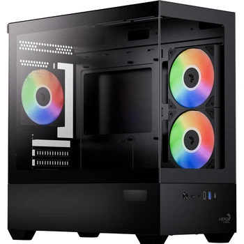 Корпус для ПК AeroCool P300D Digi-G-BK-v1 Mini-Tower без БЖ MicroATX/Mini-ITX ARGB Black (ACCS-PN05033.11)