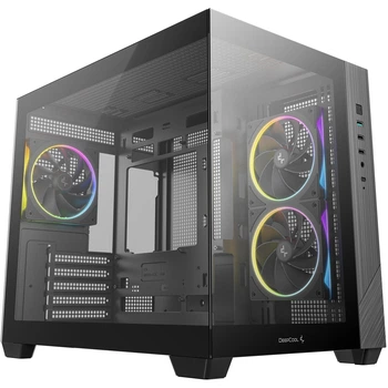 Корпус для ПК DeepCool CG330 3F Mini-Tower без БП MicroATX/Mini-ITX ARGB Black (R-CG330-BKNGM3-G)
