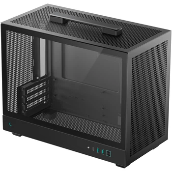 Корпус для ПК DeepCool CH160 Plus Black компактный Mini-Tower с закаленным стеклом MicroATX Mini-ITX без БП (R-CH160-BKNGM0-G)
