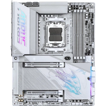Материнская плата GIGABYTE AORUS X870E Pro X3D Ice ATX sAM5 AMD X870E 4xDDR5 4xM.2 4xSATA HDMI 2xUSB4 5 GbE White
