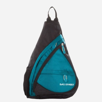Сумка слинг через плечо тканевая Bag Street 4388-TR Черный/Бирюзовый (0000453043883)