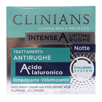 Крем для обличчя нічний проти зморшок з ліфтинговим ефектом CLINIANS intense-a antirug.notte 50 мл.