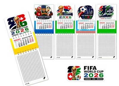 Календарь на магните с блокнотом , на 2026 и 2027 год , 5 штук ,Чемпионат мира по футболу 2026, ЧМ 2026 (World Cup 2026) , Футбольный сувенир ,подарок фанату футбола